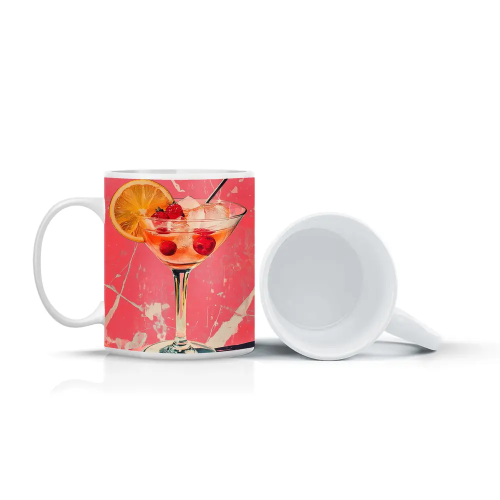 Pink Cocktail Glass Retro Pop Art – Mugs