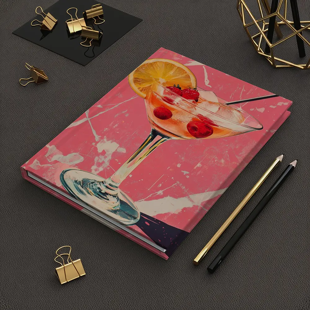 Pink Cocktail Glass Retro Pop Art – Notebooks