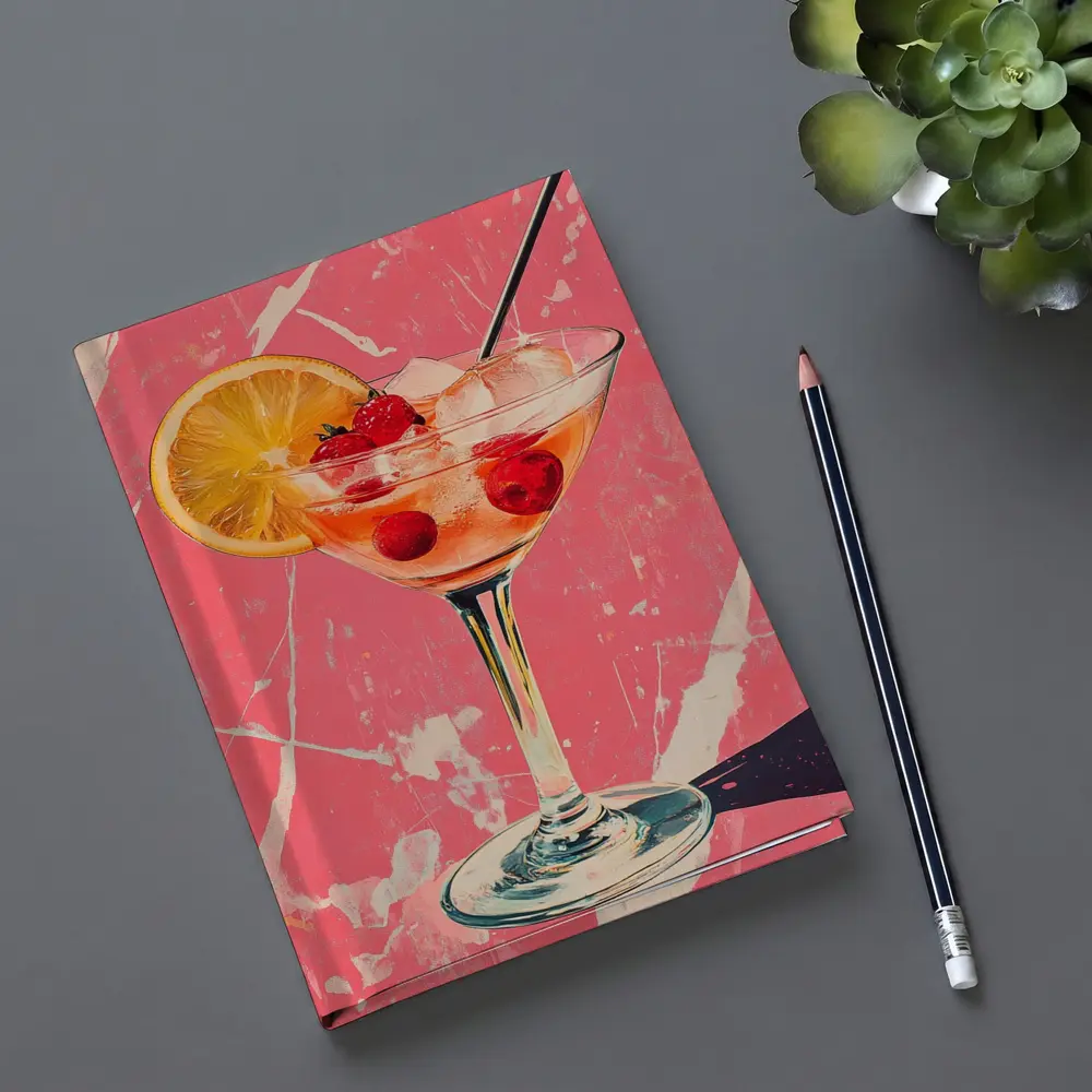 Pink Cocktail Glass Retro Pop Art – Notebooks