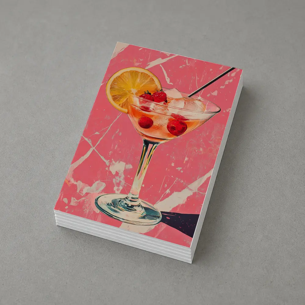Pink Cocktail Glass Retro Pop Art – Postcards