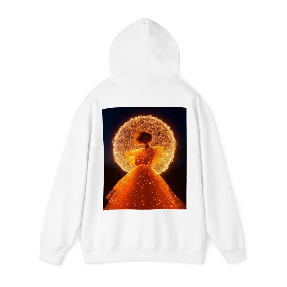 Glowing Orange Gown Woman Starry Night – Hoodies