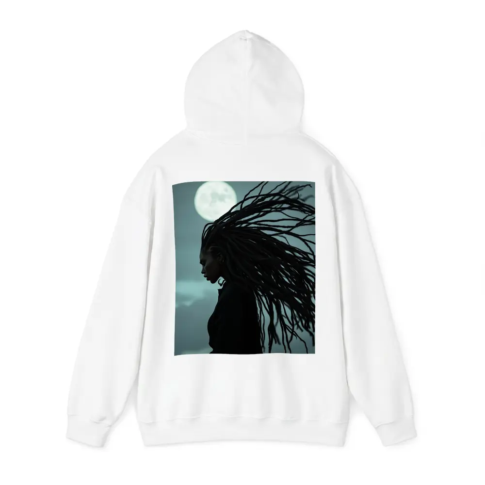 Woman Dreadlocks Wind Full Moon Night – Hoodies