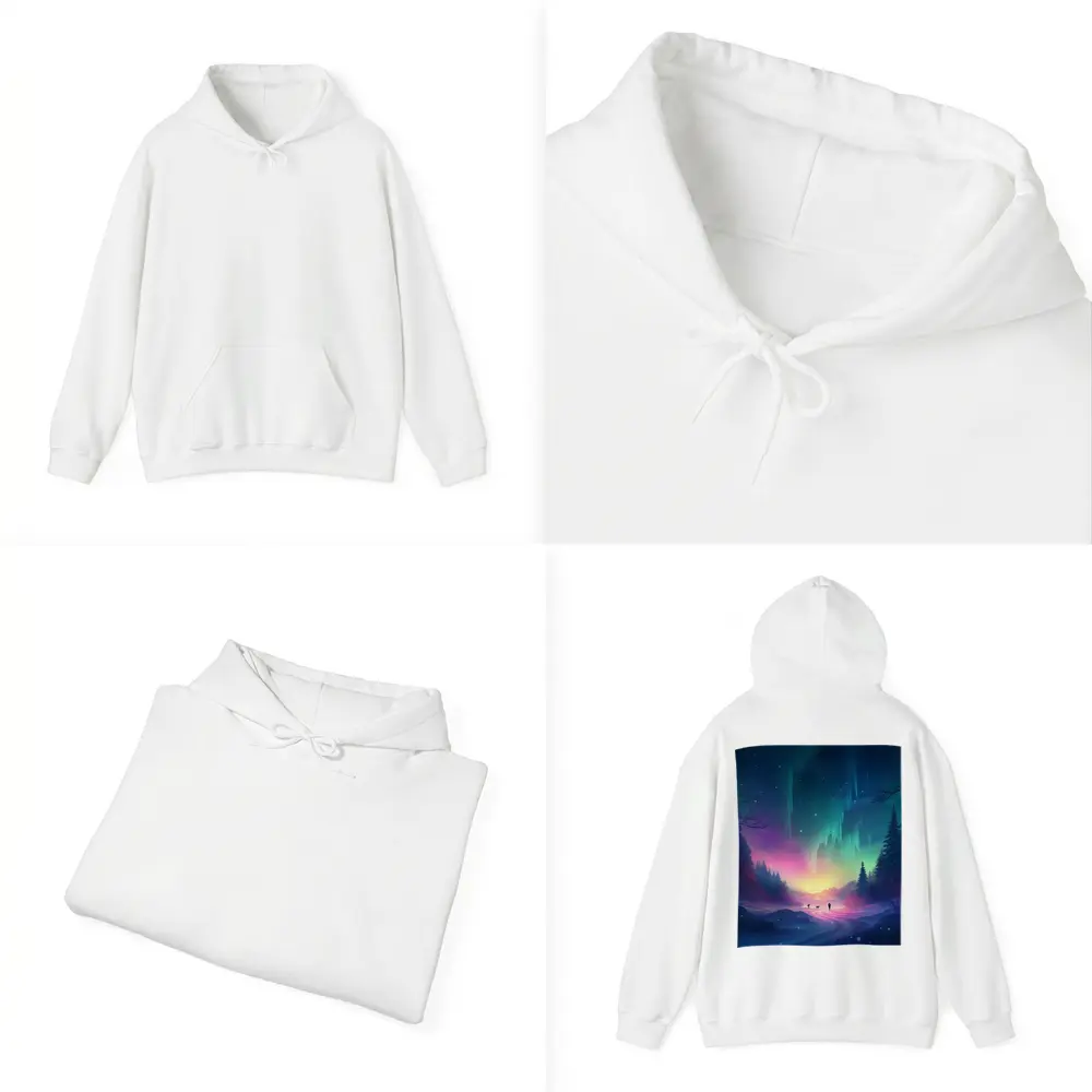 Northern Lights Winter Forest Night Walk – Hoodies