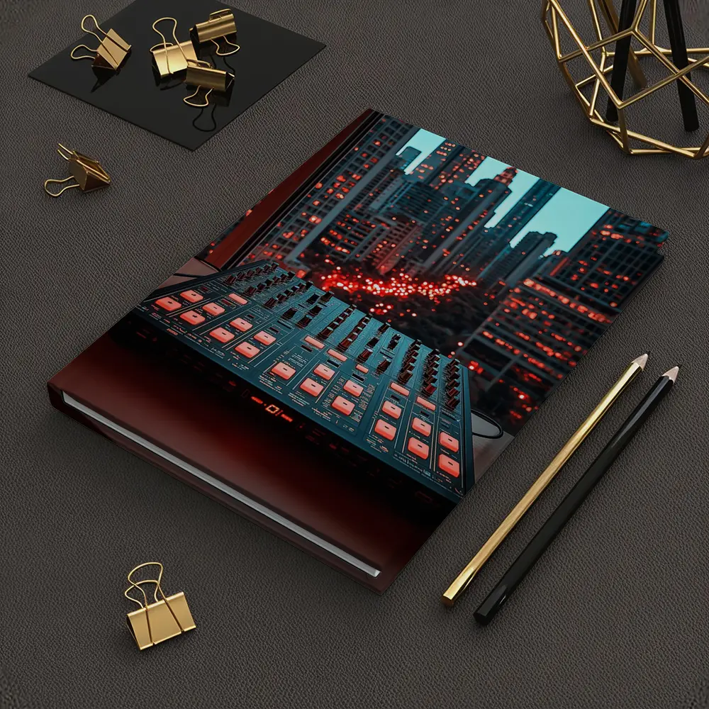 DJ Mixer Controller City Skyline Night – Notebooks