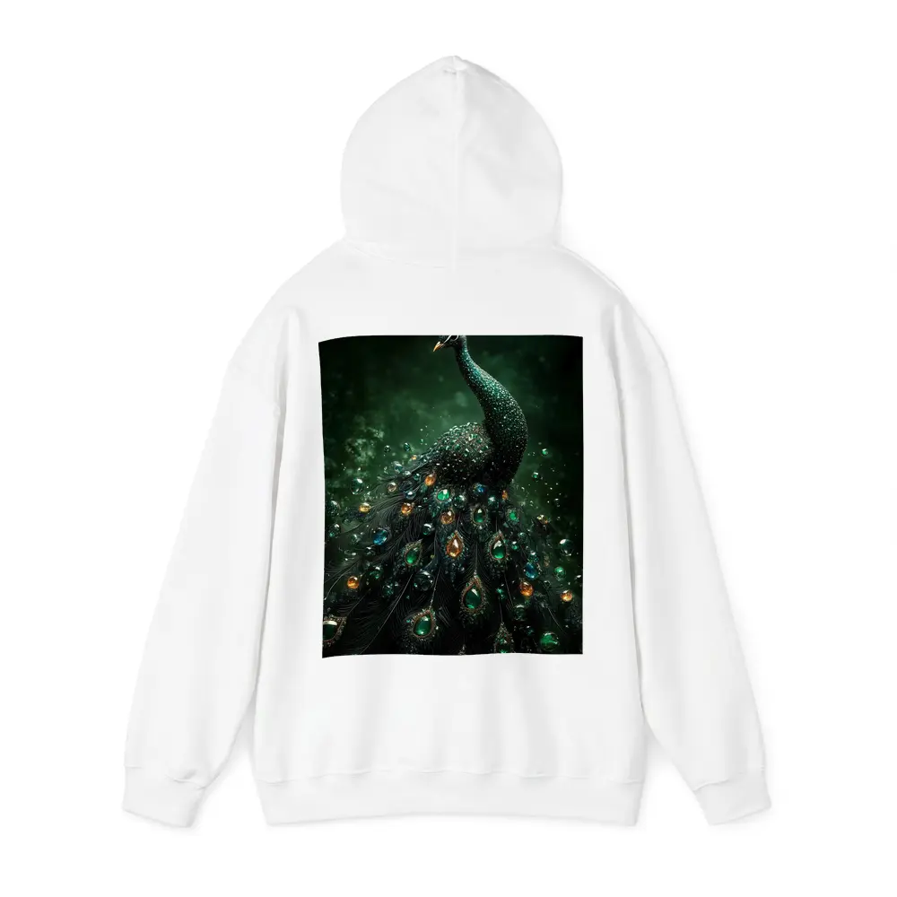 Jeweled Peacock Dark Green Mystical Background – Hoodies