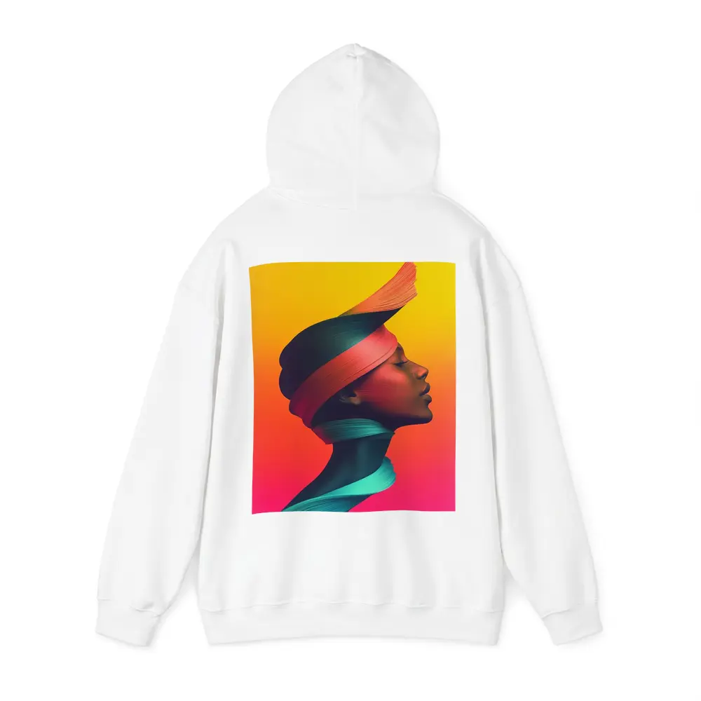 Abstract Woman Portrait Colorful Gradient Background – Hoodies