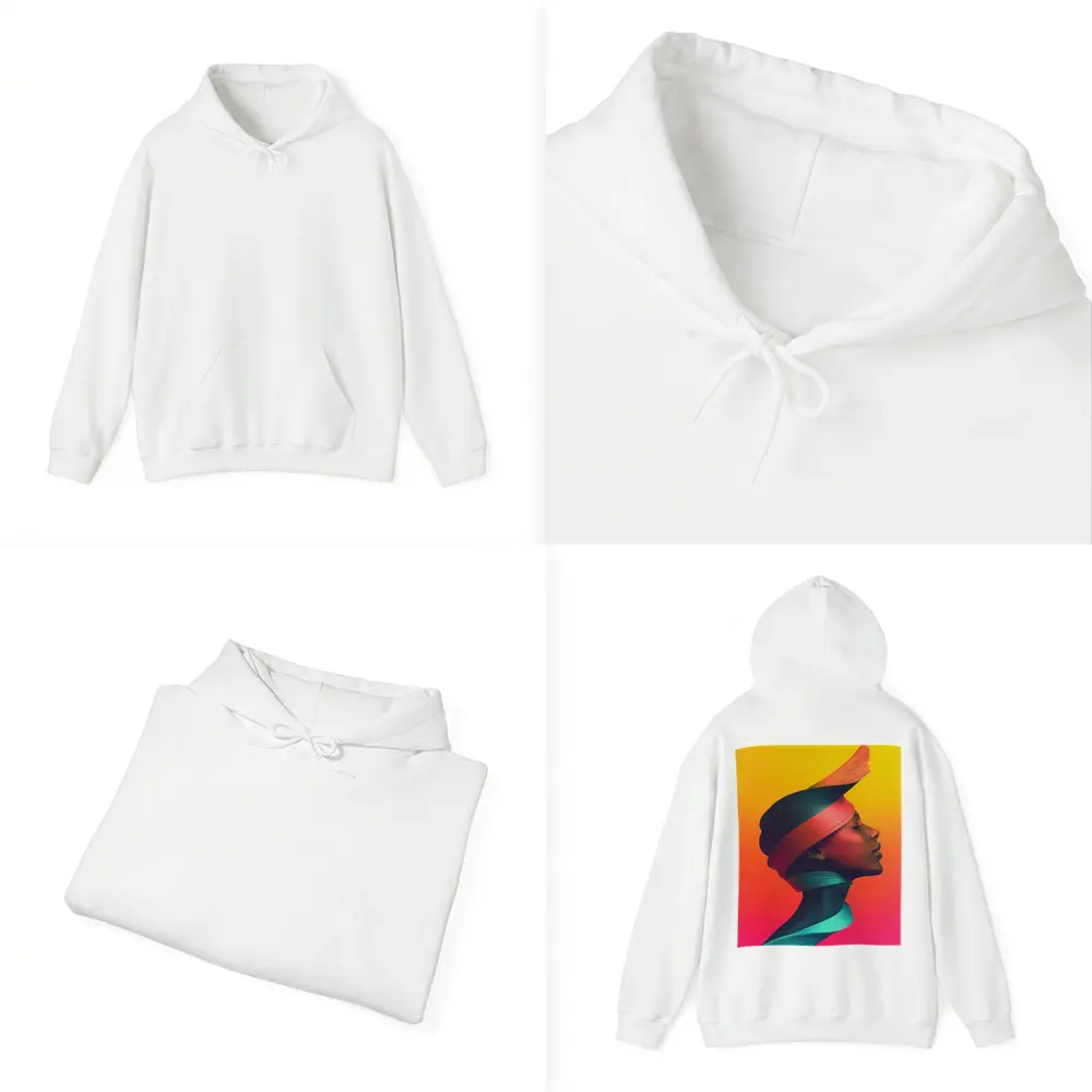 Abstract Woman Portrait Colorful Gradient Background – Hoodies