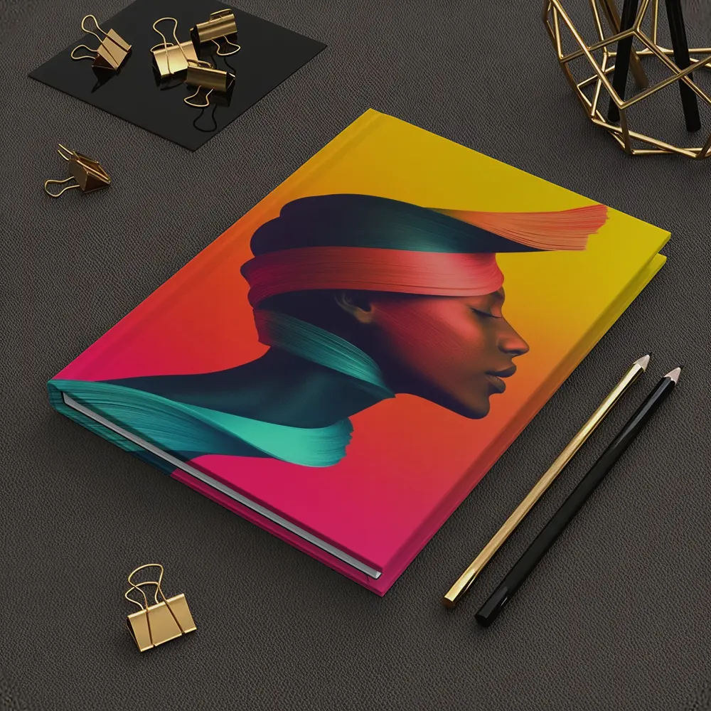 Abstract Woman Portrait Colorful Gradient Background – Notebooks
