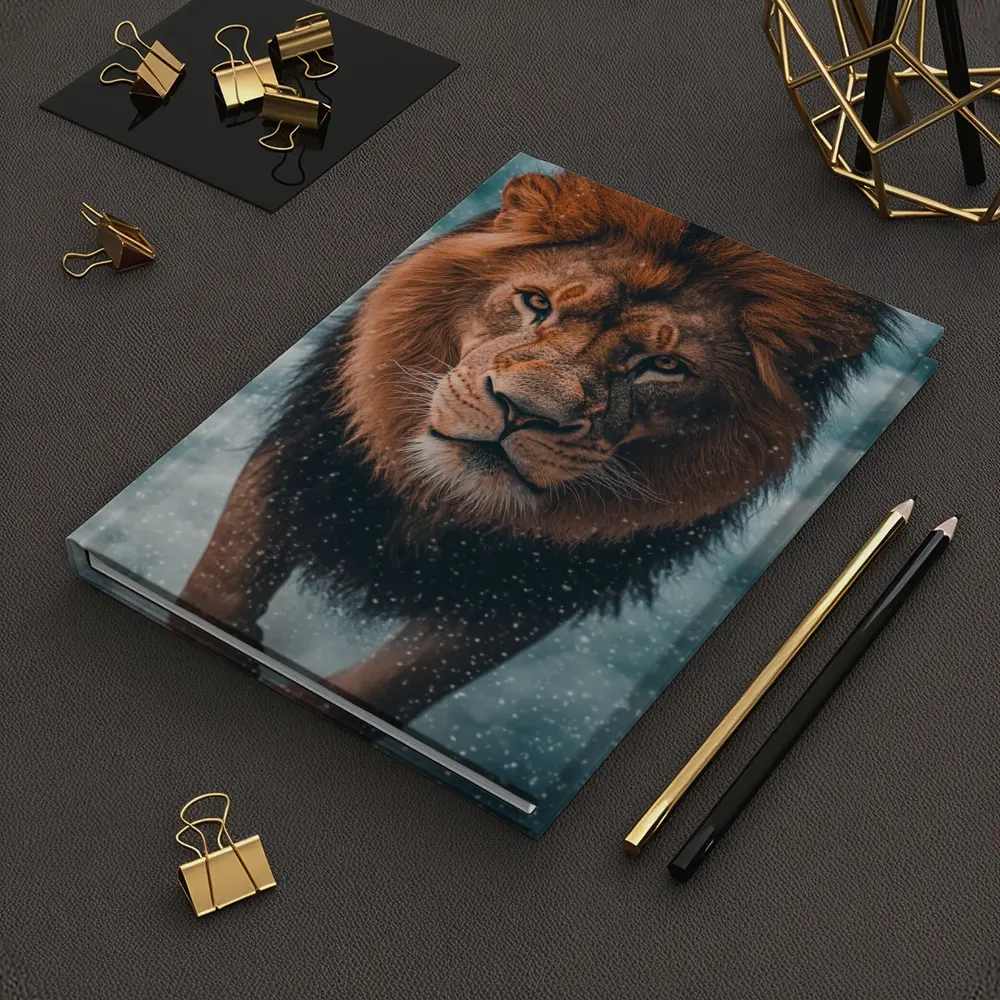 Lion Walking Through Snow and Clouds – Notebooks