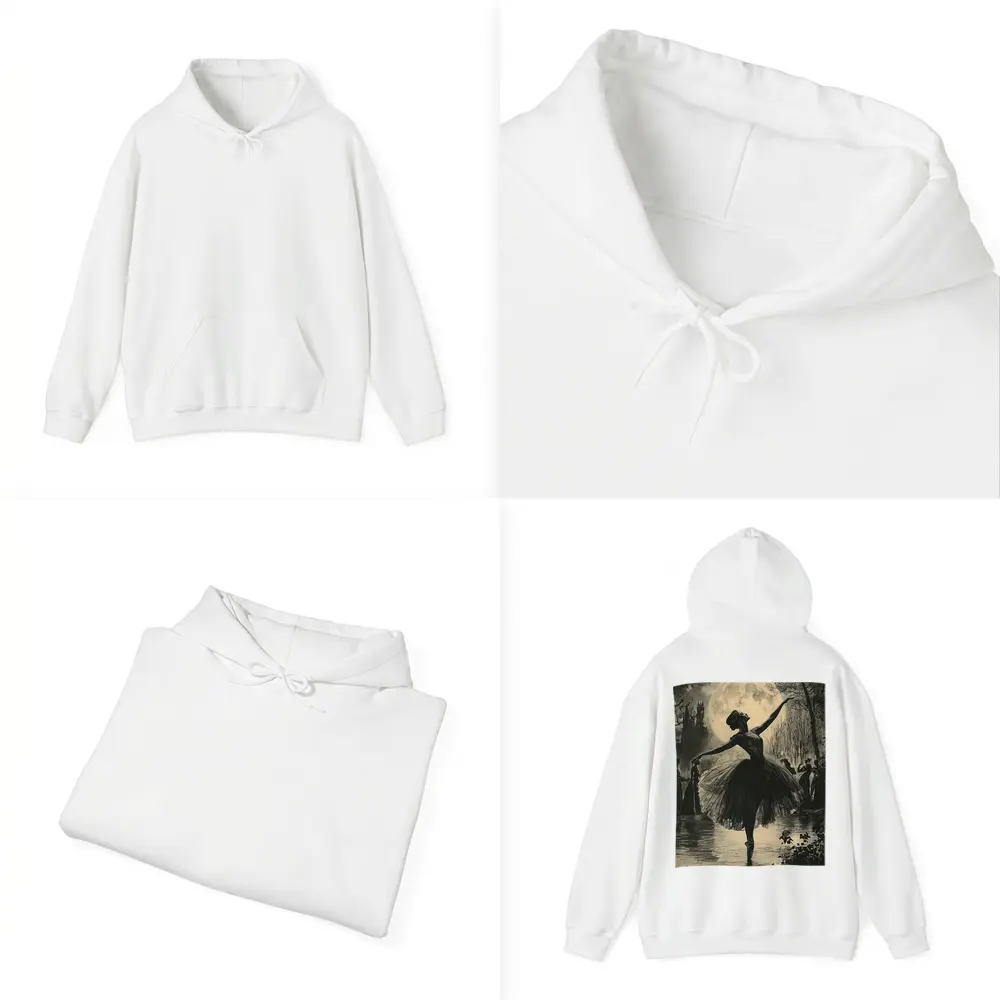 Ballerina Dancing Under Full Moon Night – Hoodies