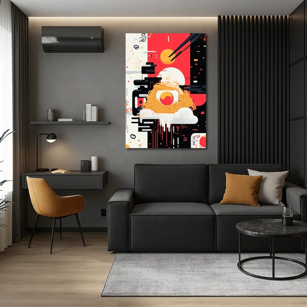 Ramen Bowl Graphic Art Red Black – Wall Art