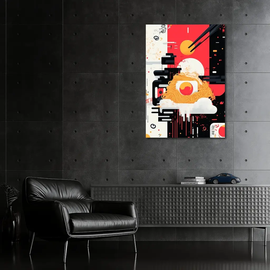 Ramen Bowl Graphic Art Red Black – Wall Art