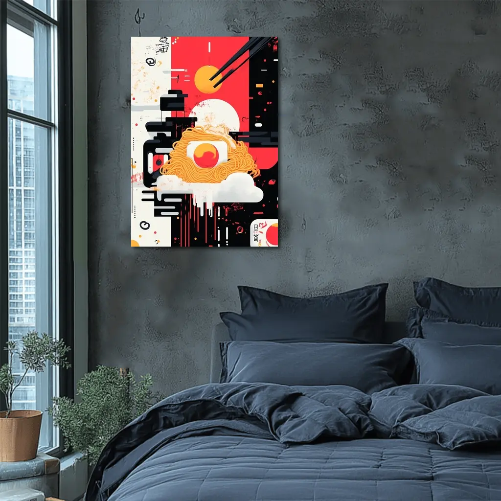 Ramen Bowl Graphic Art Red Black – Wall Art