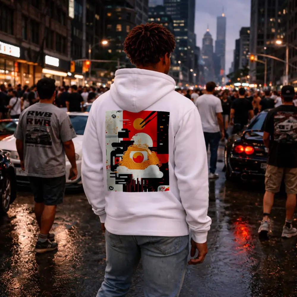 Ramen Bowl Graphic Art Red Black – Hoodies