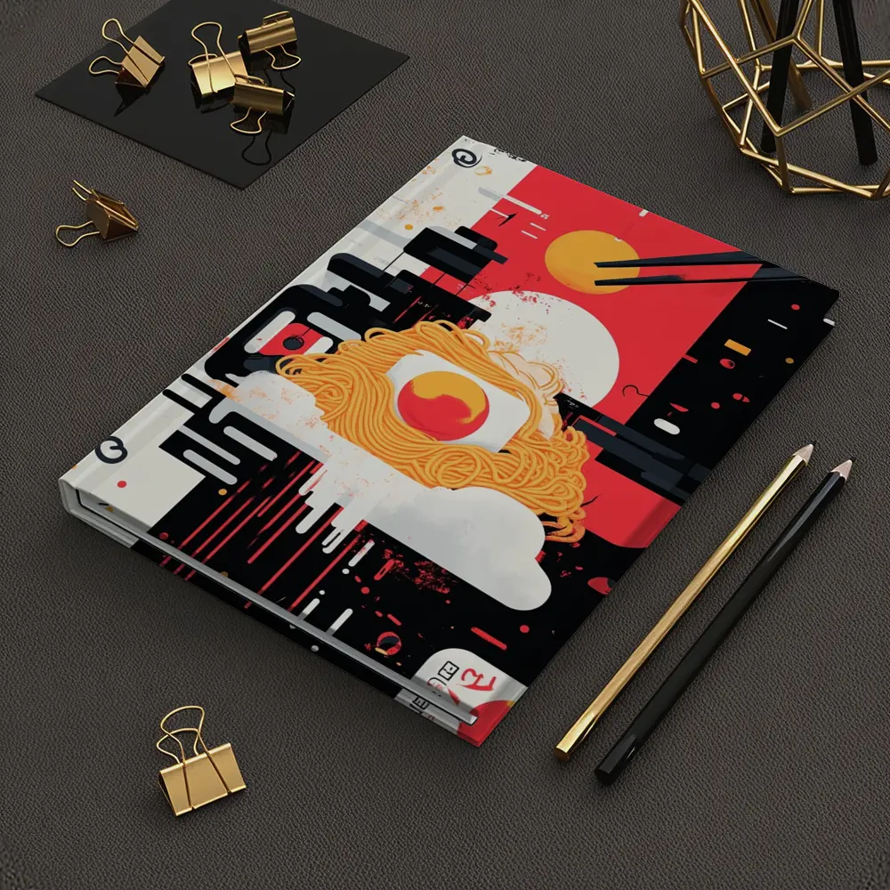 Ramen Bowl Graphic Art Red Black – Notebooks
