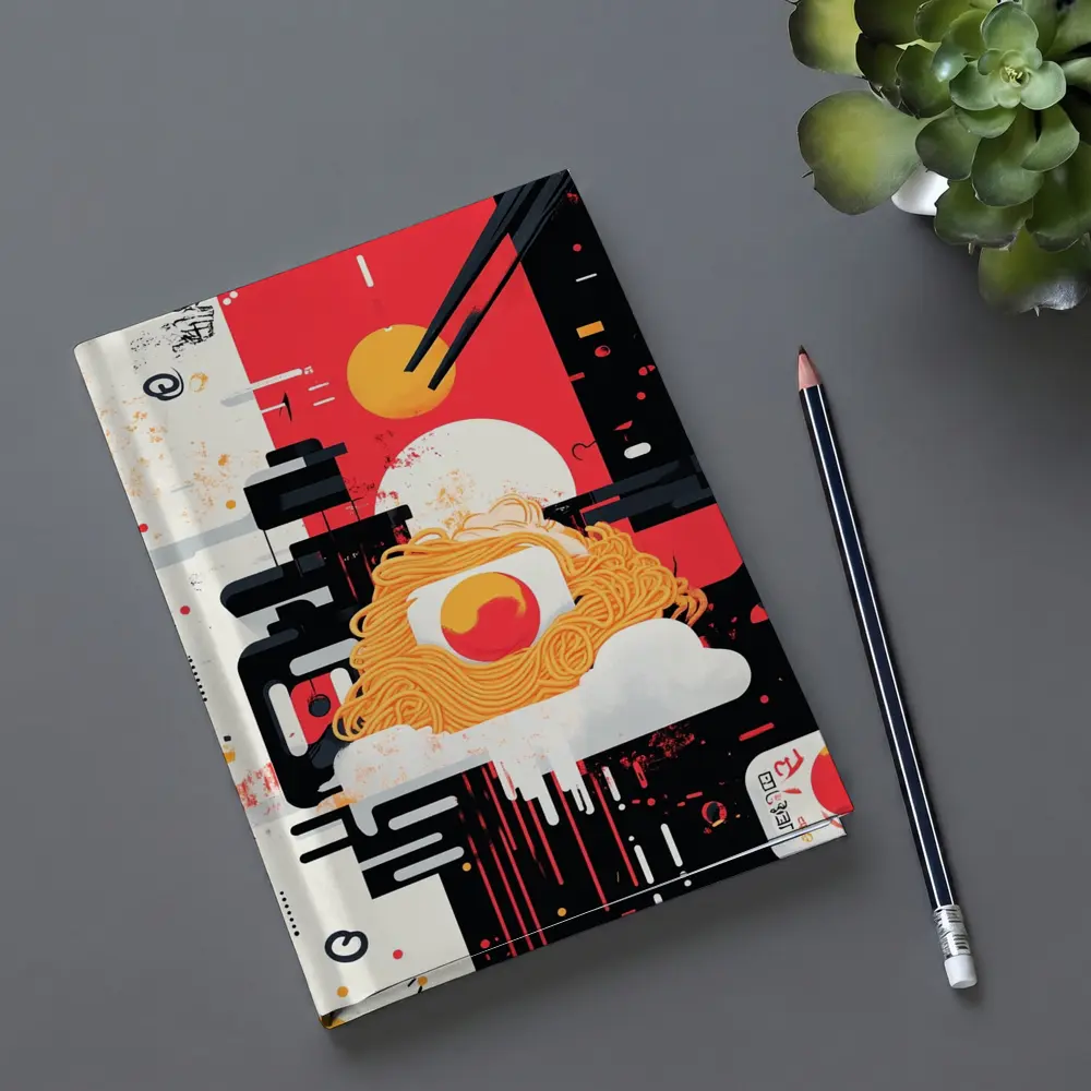 Ramen Bowl Graphic Art Red Black – Notebooks