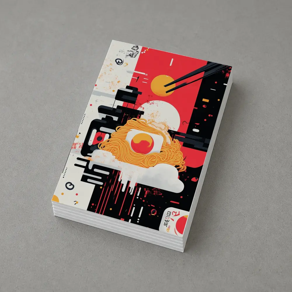 Ramen Bowl Graphic Art Red Black – Postcards