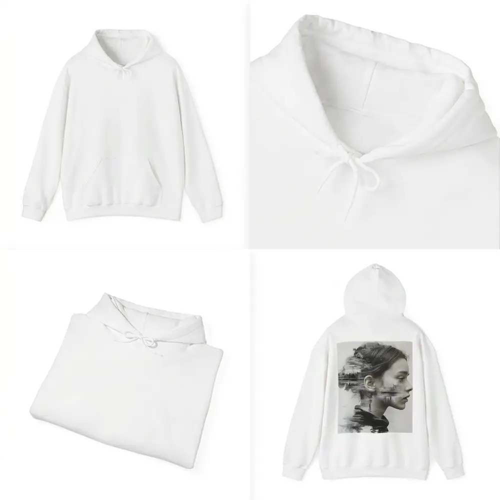 Woman Portrait Double Exposure Lake Forest – Hoodies