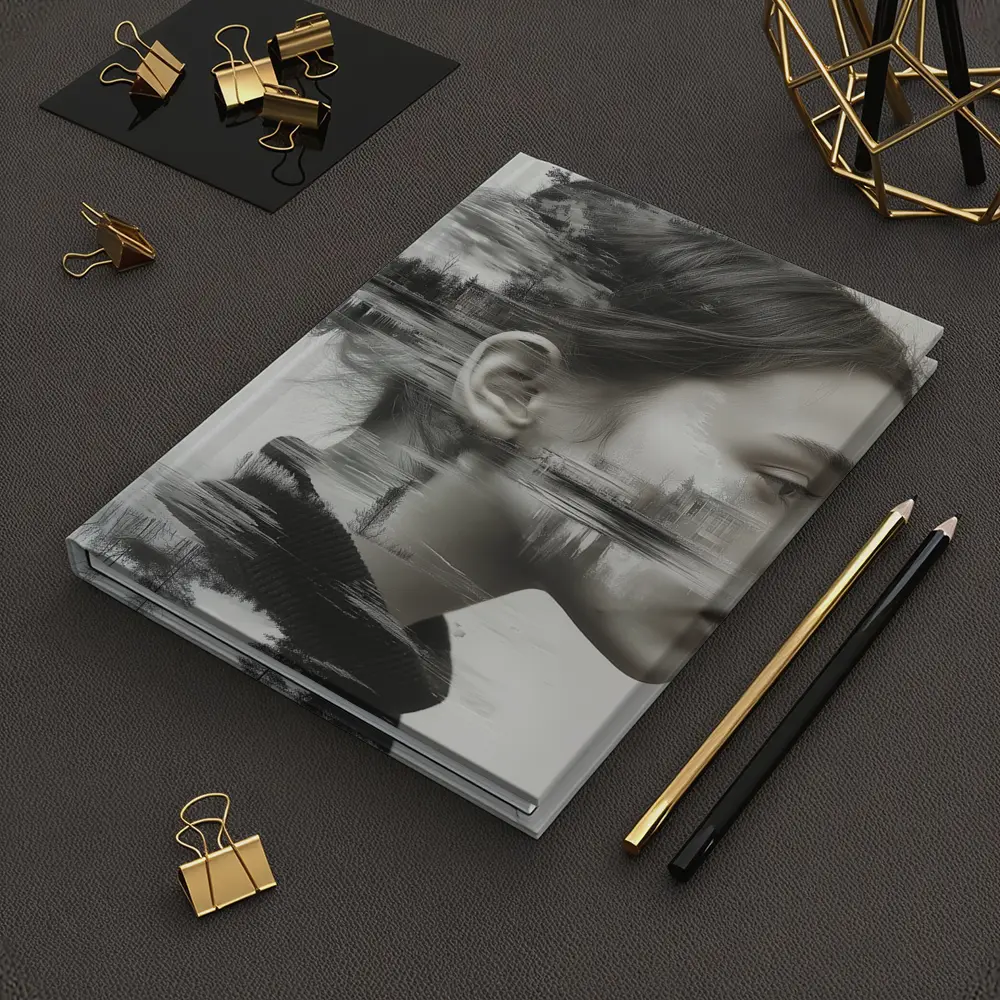 Woman Portrait Double Exposure Lake Forest – Notebooks