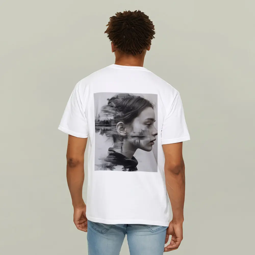 Woman Portrait Double Exposure Lake Forest – T-Shirts