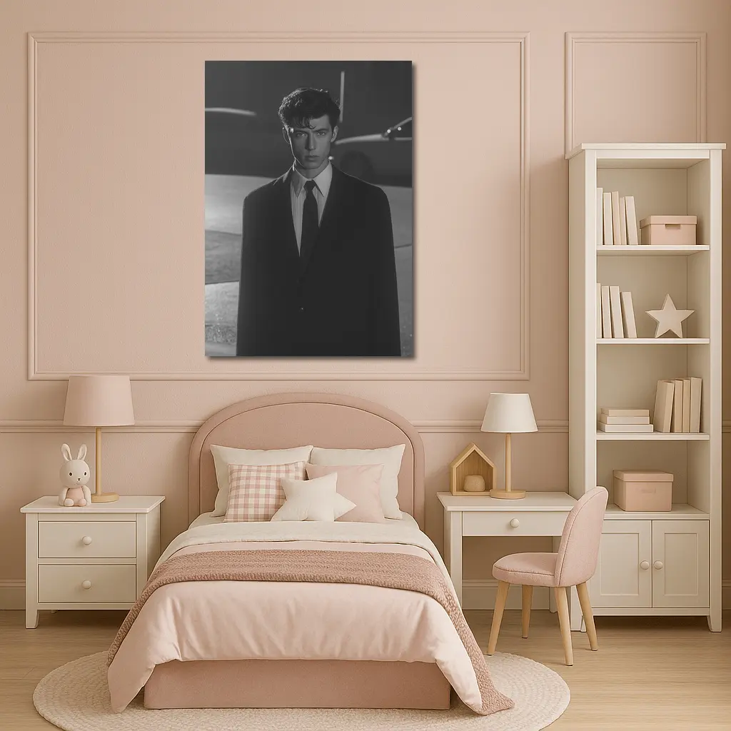 Young Man Suit City Night Street – Wall Art