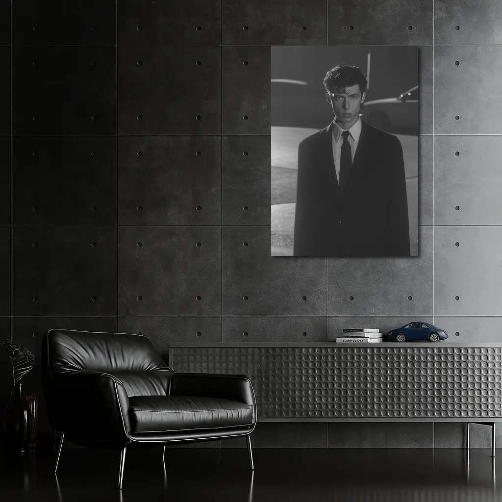 Young Man Suit City Night Street – Wall Art
