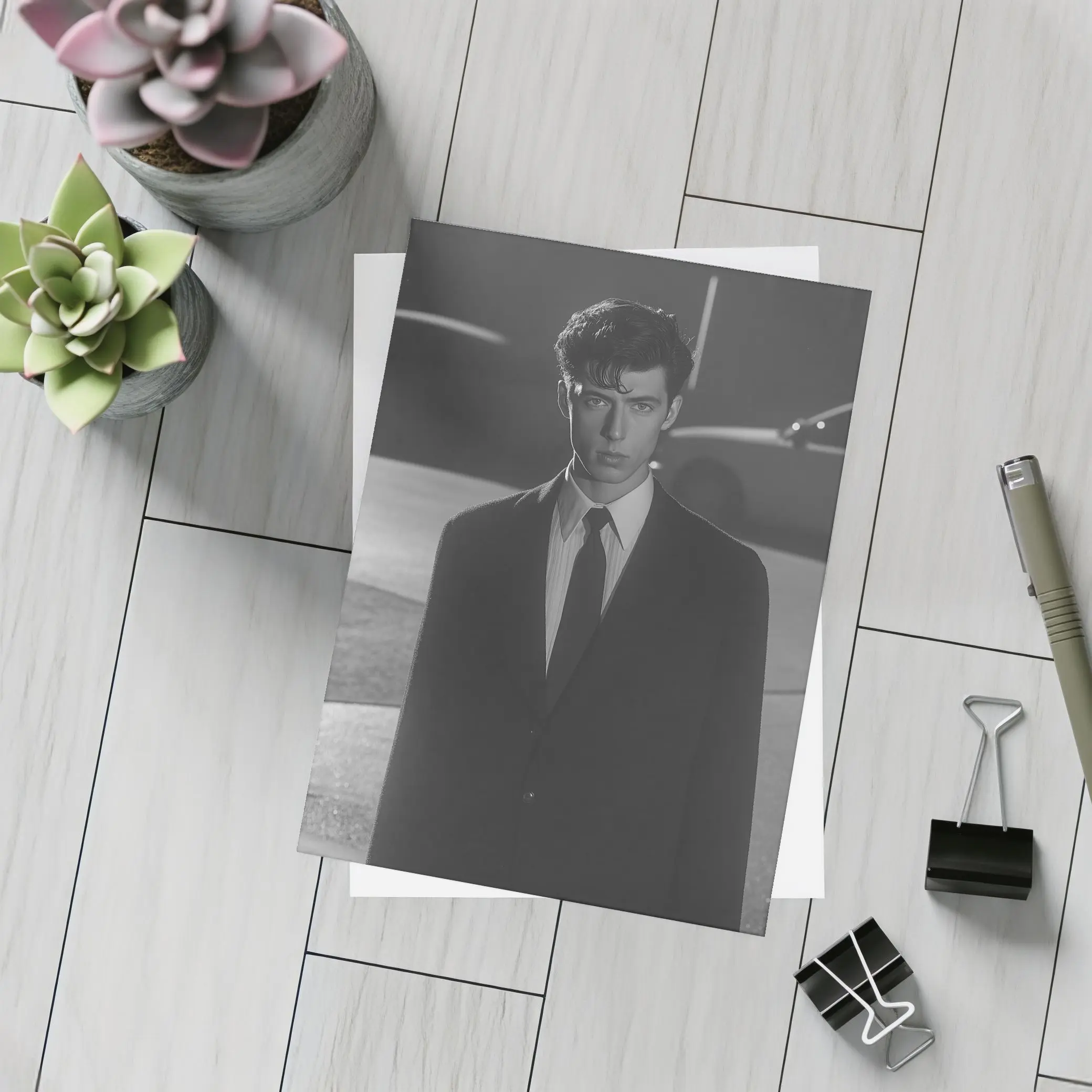 Young Man Suit City Night Street – Postcards