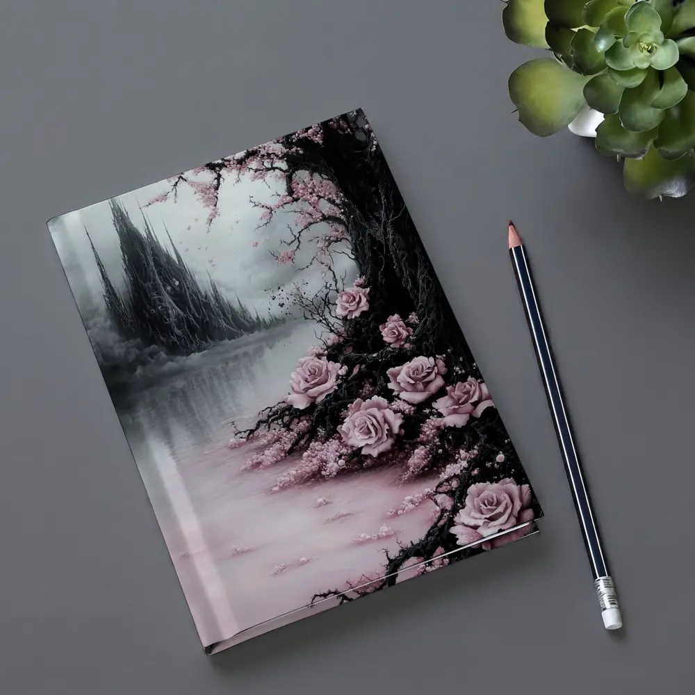 Gothic Dark Fantasy Roses Cherry Blossoms Castle – Notebooks