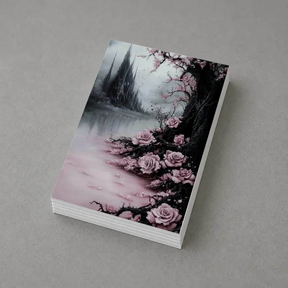 Gothic Dark Fantasy Roses Cherry Blossoms Castle – Postcards
