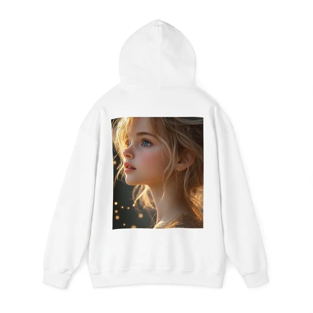 Young Girl Portrait Golden Bokeh Light – Hoodies