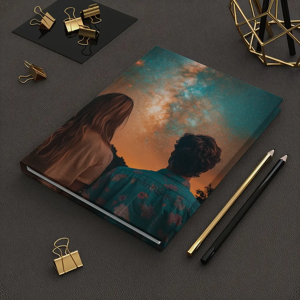Couple Watching Milky Way Galaxy Night Sky – Notebooks