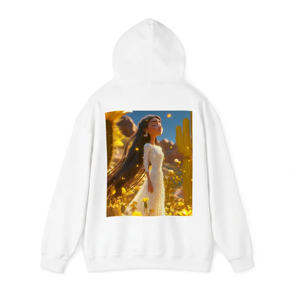 Animated Girl Desert Wildflowers Cactus Blue Sky – Hoodies