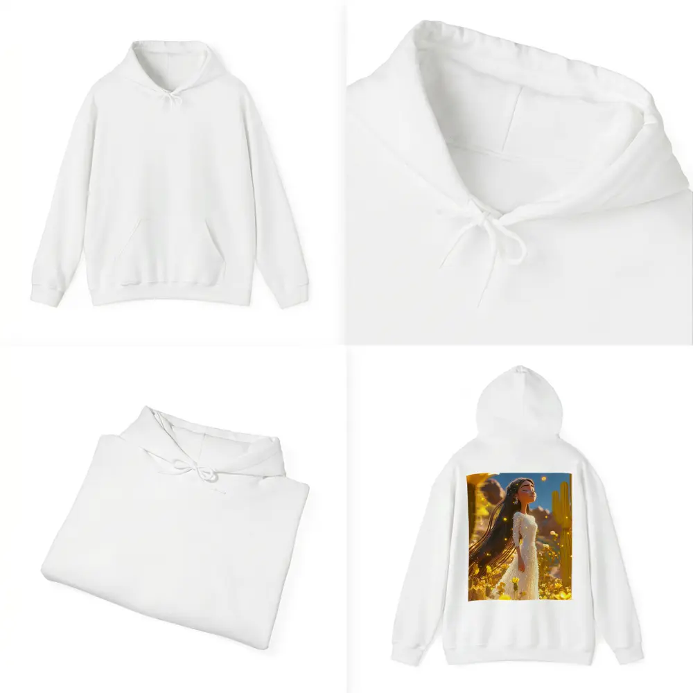 Animated Girl Desert Wildflowers Cactus Blue Sky – Hoodies
