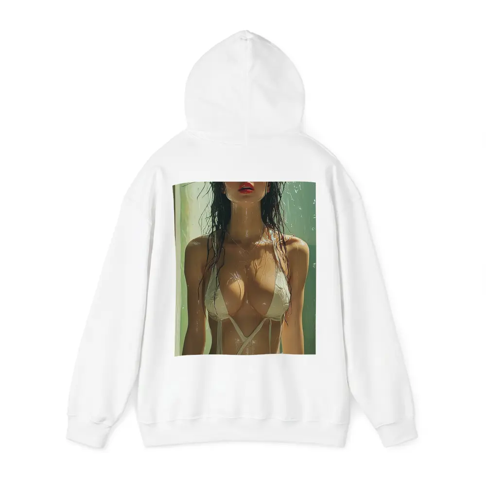Woman Flower Crown Wet White Bikini Art – Hoodies