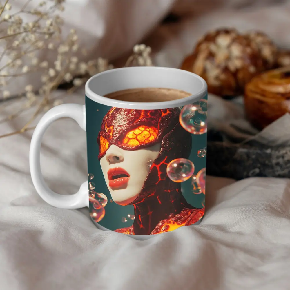 Lava Figure With Glowing Eyes Bubbles – Mugs