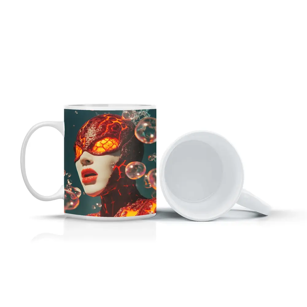 Lava Figure With Glowing Eyes Bubbles – Mugs