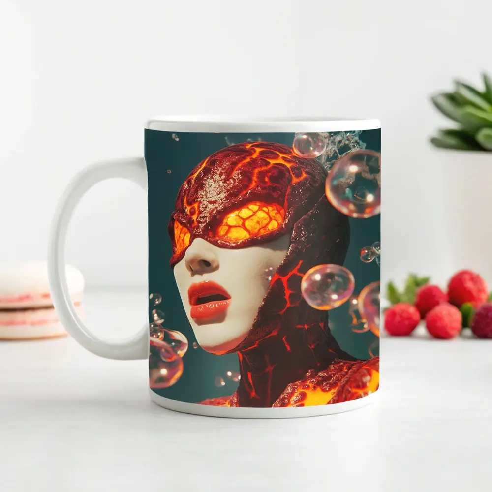 Lava Figure With Glowing Eyes Bubbles – Mugs