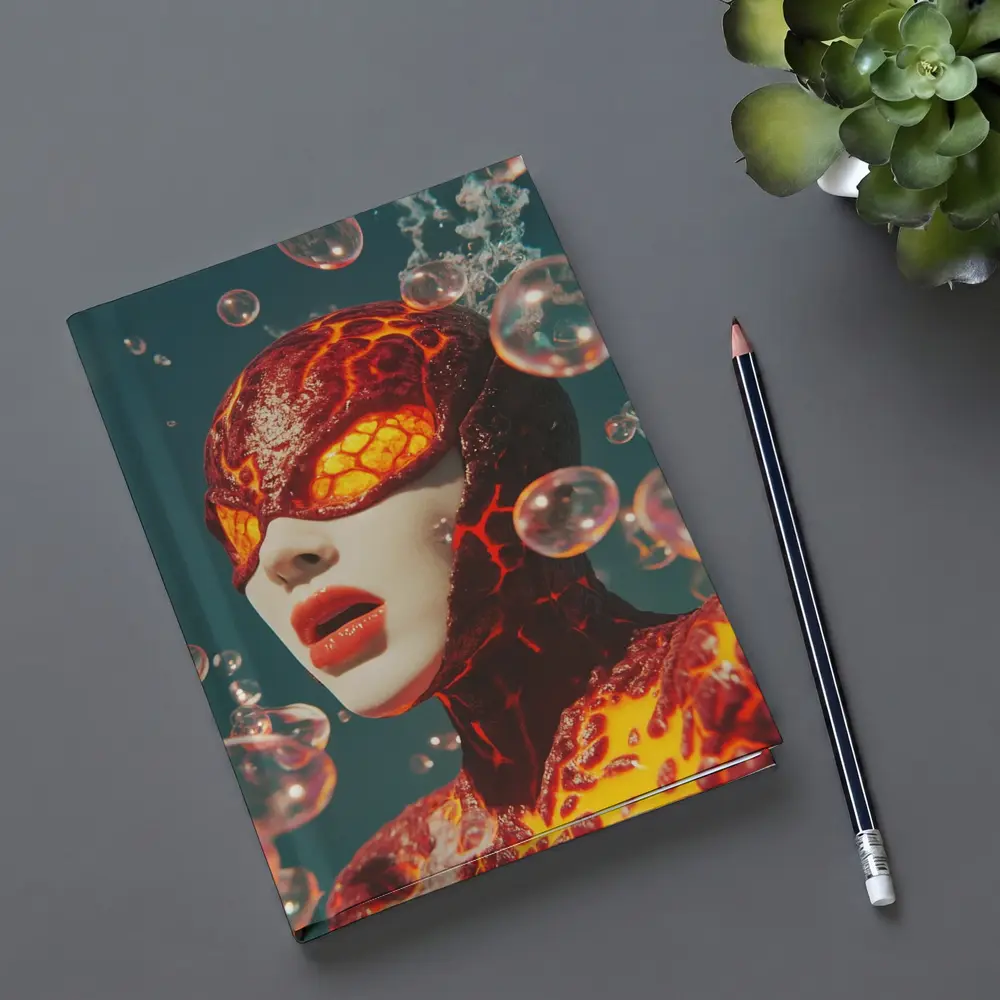 Lava Figure With Glowing Eyes Bubbles – Notebooks