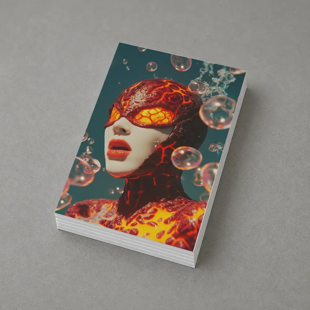 Lava Figure With Glowing Eyes Bubbles – Postcards
