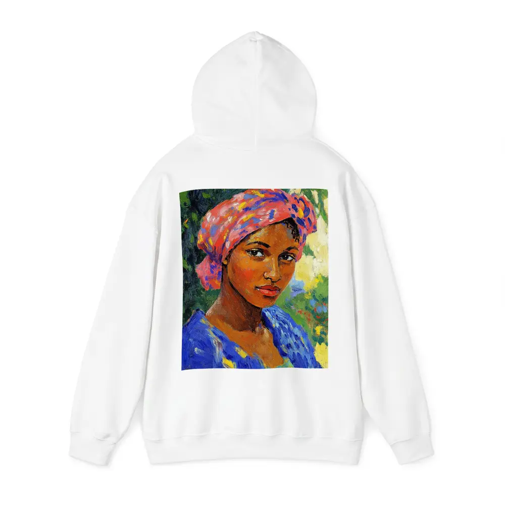 Impressionist Portrait Woman Colorful Head Wrap Garden – Hoodies