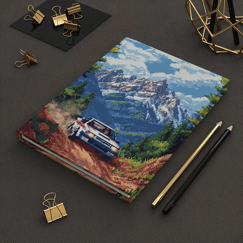 Toyota AE86 Rally Pixel Art Mountain Road – Notebooks