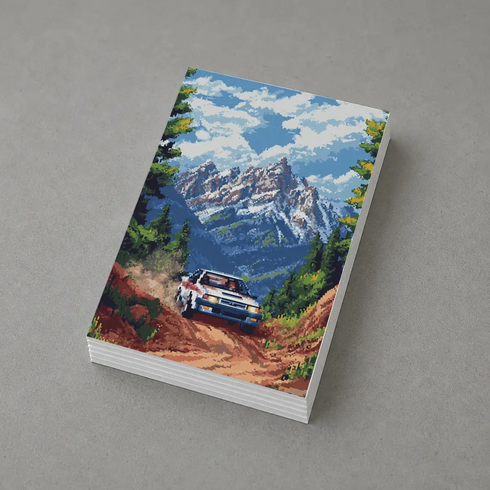 Toyota AE86 Rally Pixel Art Mountain Road – Postcards