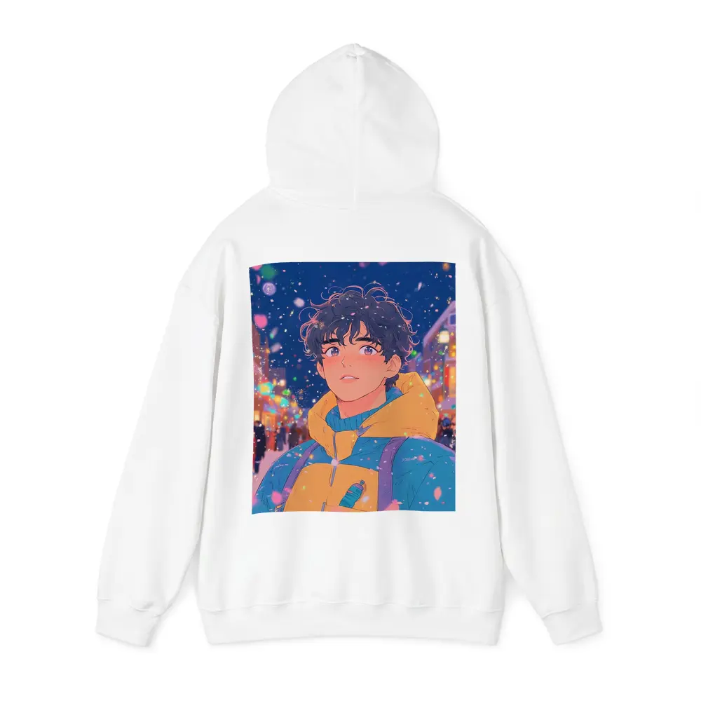 Anime Boy Winter City Snow Night – Hoodies