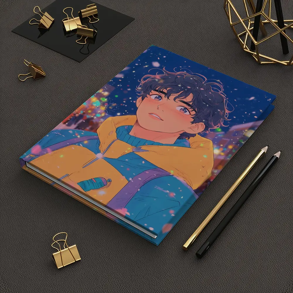 Anime Boy Winter City Snow Night – Notebooks