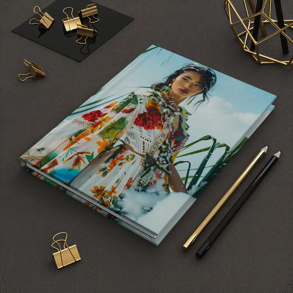 Floral Print Woman Snow Winter Fashion – Notebooks