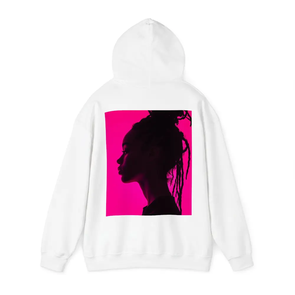 Woman Silhouette Profile Pink Neon Background – Hoodies