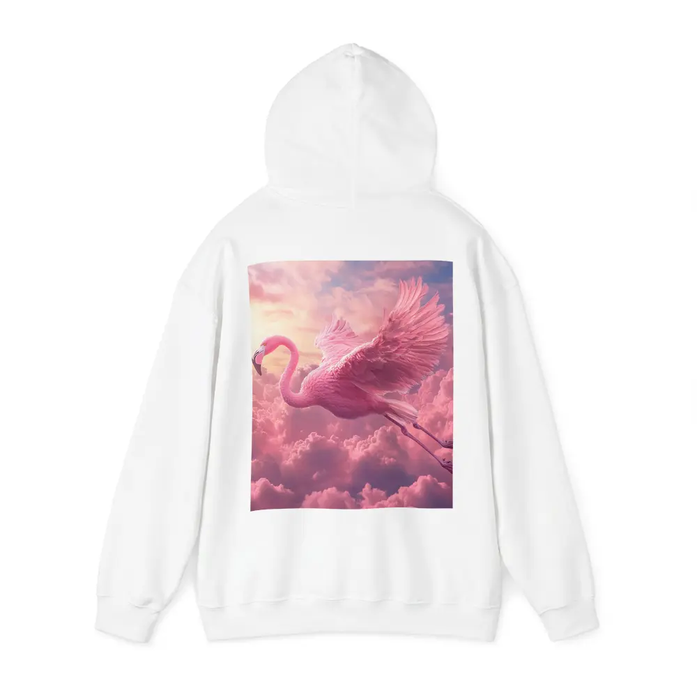 Pink Flamingo Flying Through Dreamy Clouds – Hoodies
