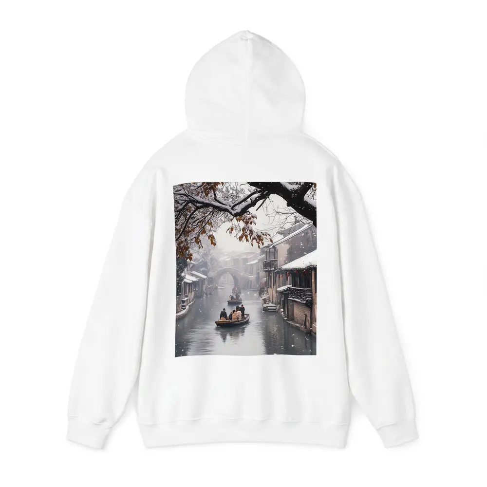 Chinese Water Town Canal Snow Winter Scene – Hoodies