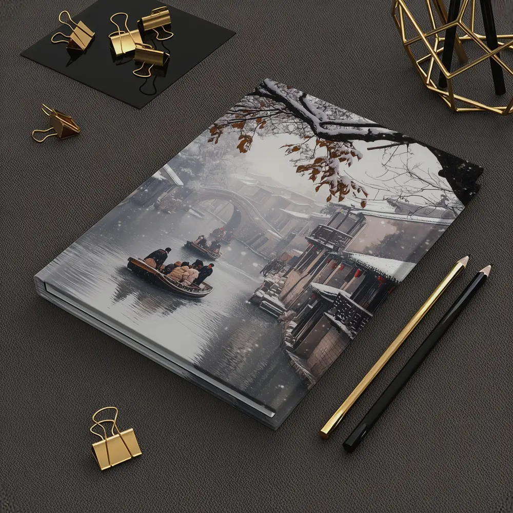 Chinese Water Town Canal Snow Winter Scene – Notebooks
