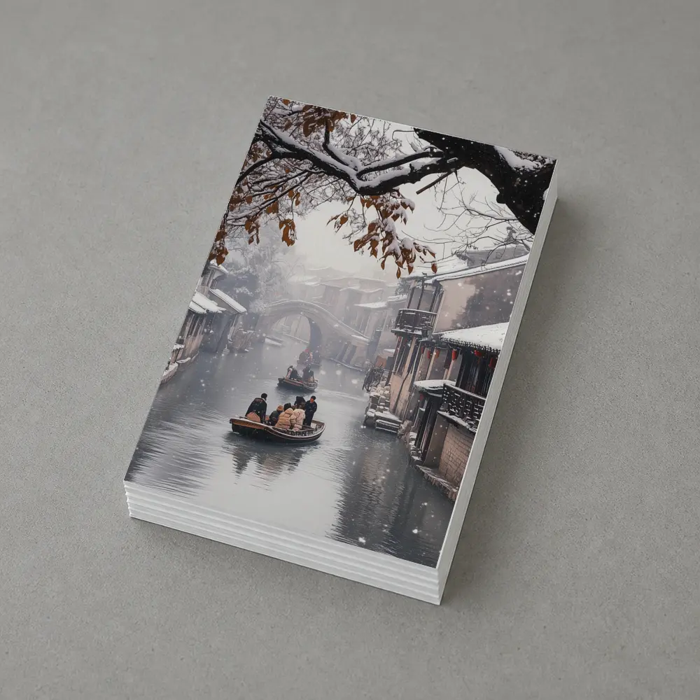 Chinese Water Town Canal Snow Winter Scene – Postcards